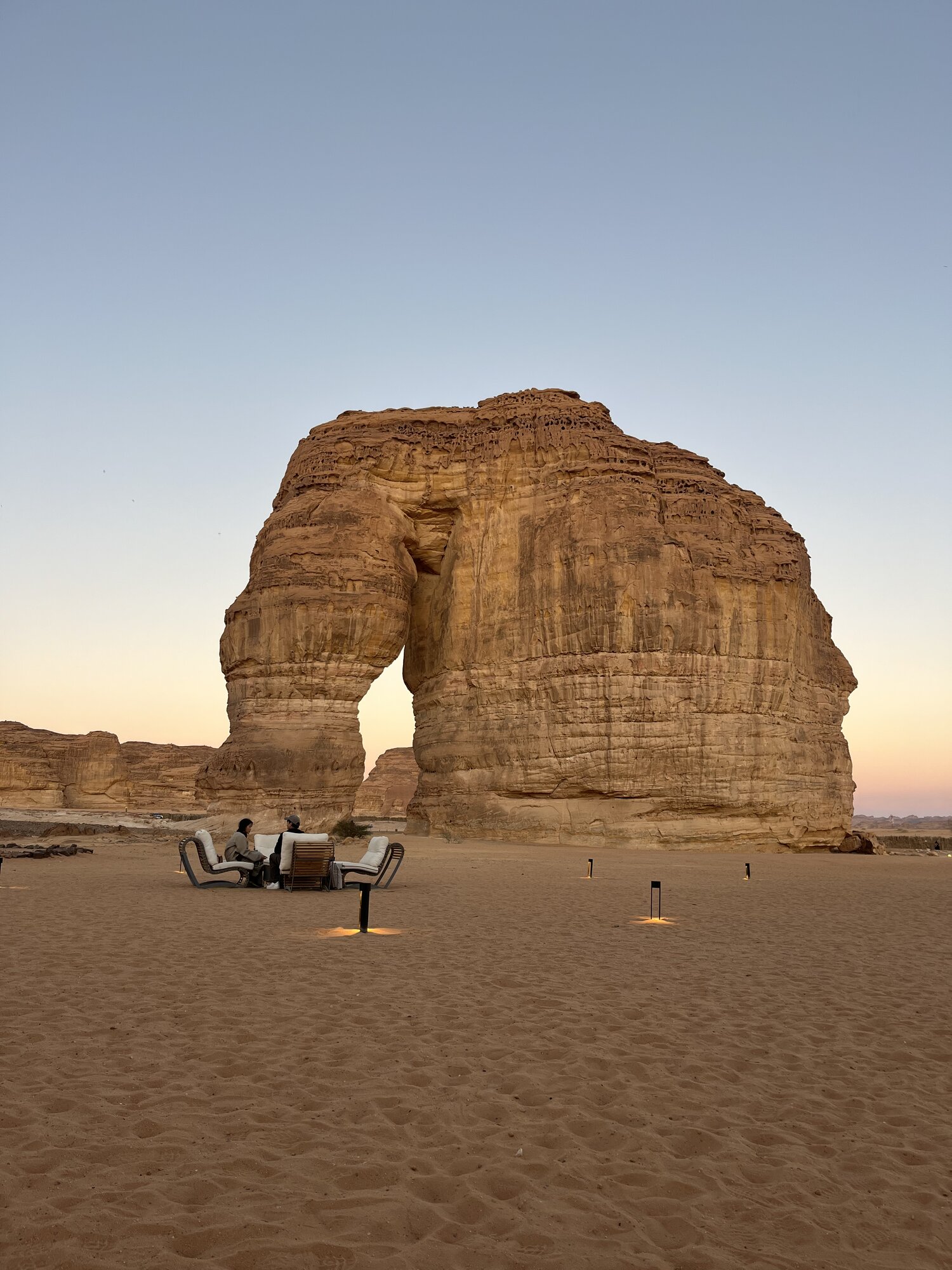 Sunset at Jabal AlFil, the Elephant Rock, AlUla